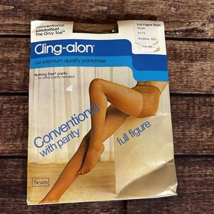Vintage Sears Cling Alon Full Figure Short Nude Pantyhose‎